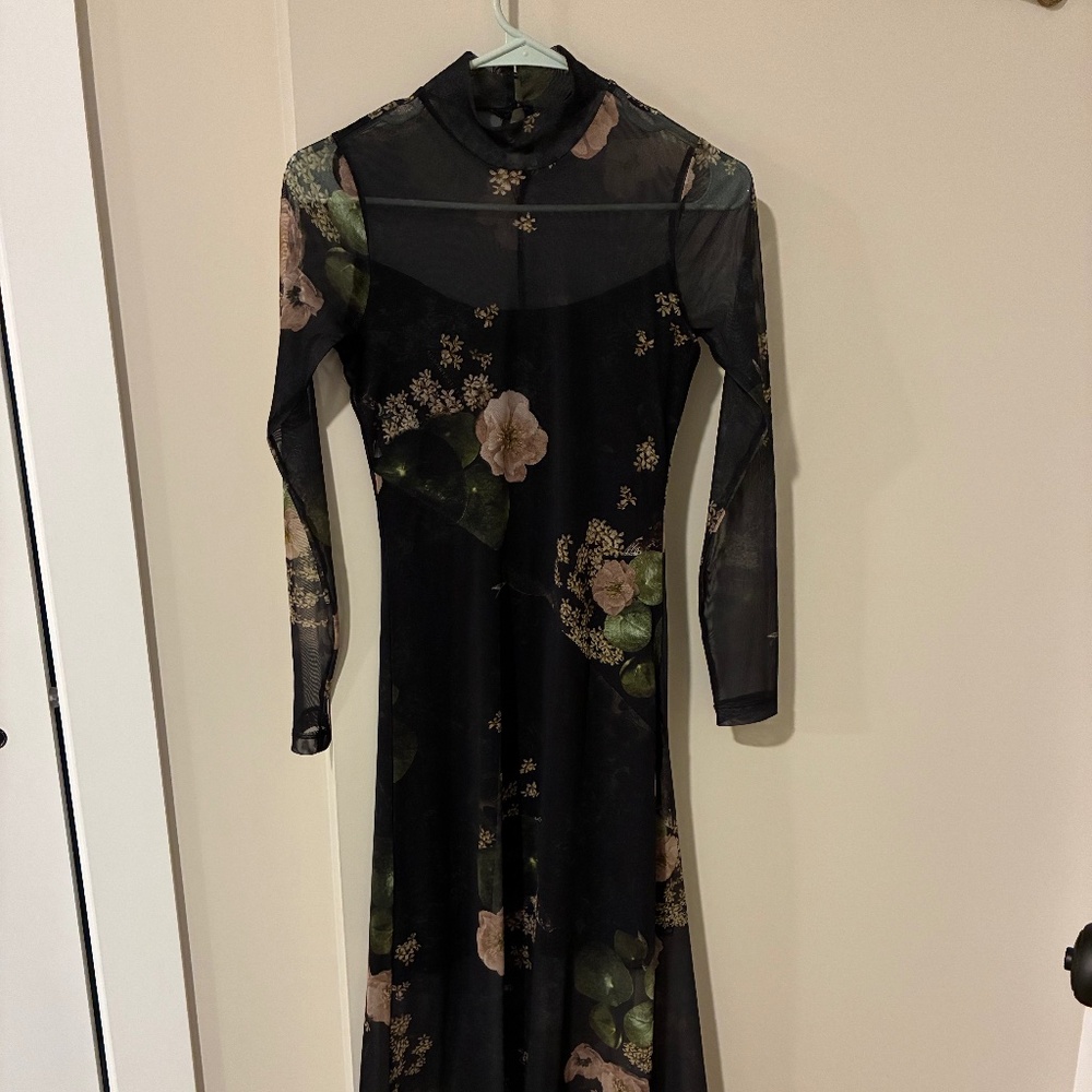 All Saints Floral Print Midi Dress Size 0